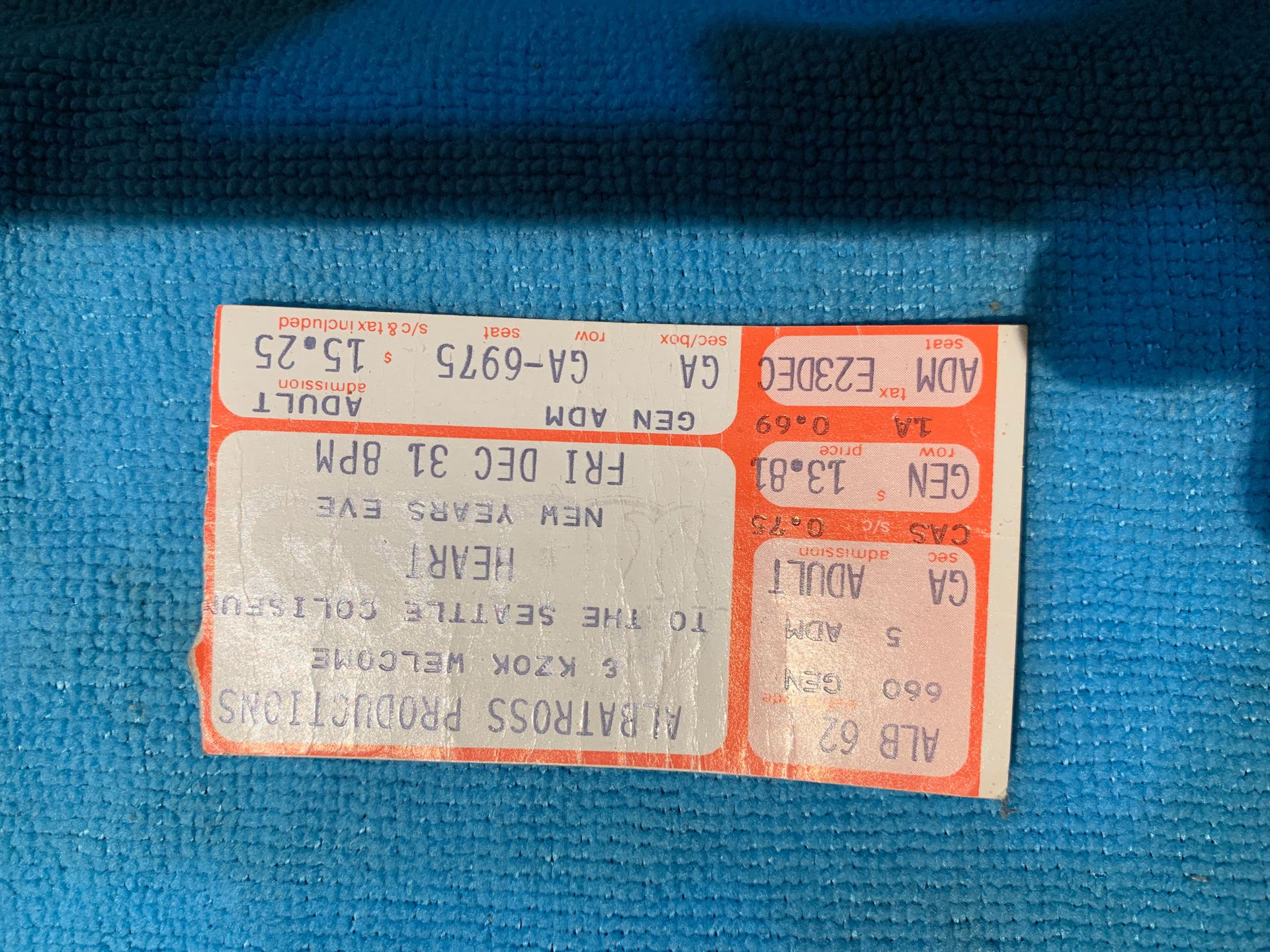 Heart New Year’s Eve 80’s ticket stub !!