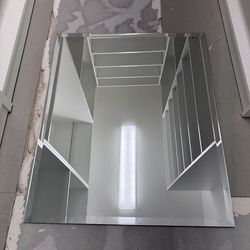 36x30 Frameless Beveled Bathroom Mirror