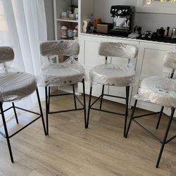 28 '' Bar Stools Set of 4, for Kitchen Island. Grey