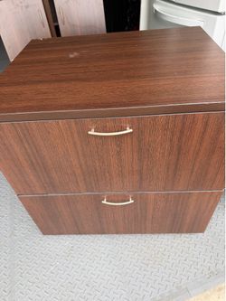 Matching 2-Piece Office Storage Set – Dark Walnut Finish