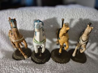 Set of 4 Vintage Carousel Horse Figurine