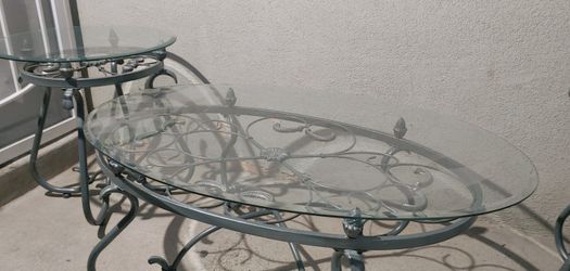 Steve Silver Lola Bronze Metal And Tempered Glass 2 Piece Table  Set 