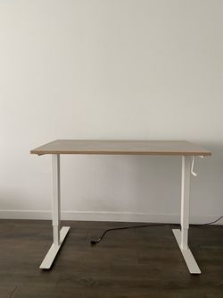 Standing Desk (White) - 47" x 27" - IKEA SKARSTA Manual Crank