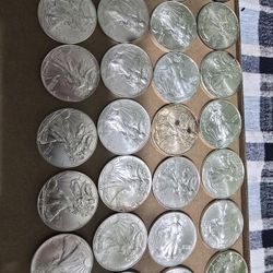 (20) $2 Below Spot Uncirculated Silver American Eagles 