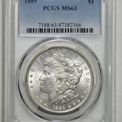 1889 Morgan Silver Dollar PCGS "MINT STATE" 63
