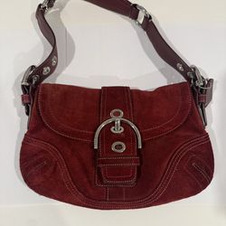 Coach suede soho red bag