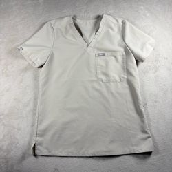 FIGS Women’s S Gray Technical Collection Scrub Top V-Neck #6A