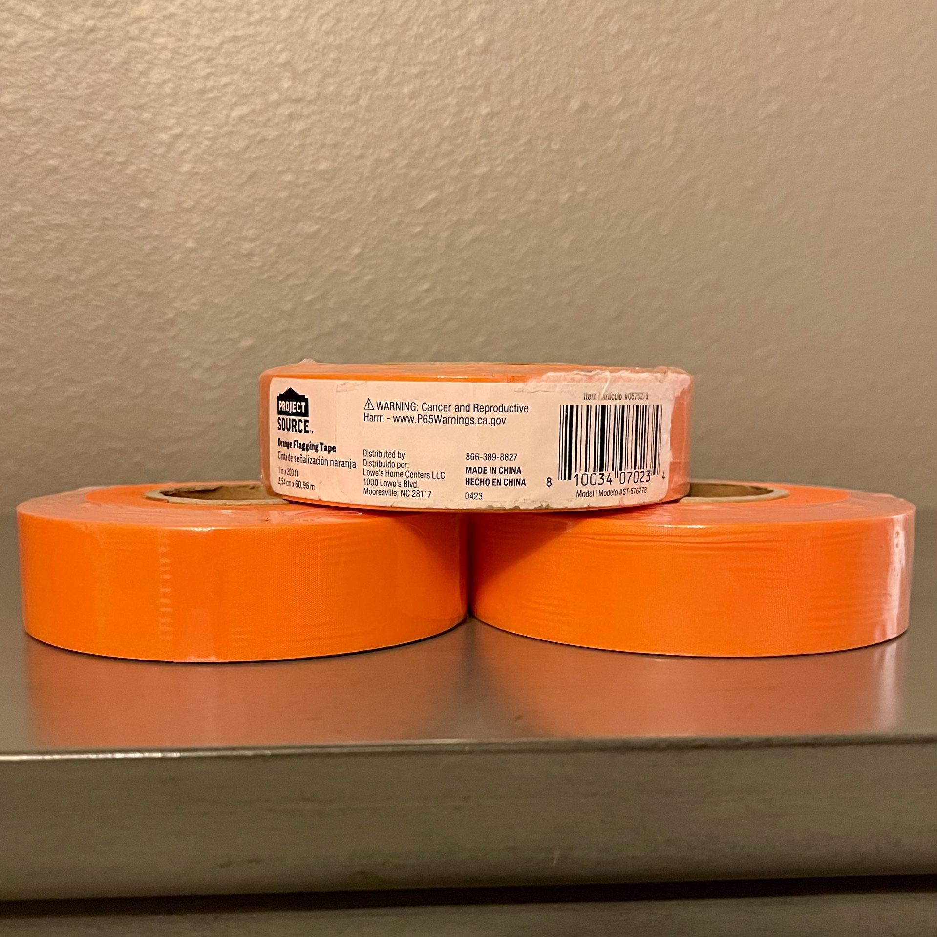 Presco Orange Flagging Tape-1-in X 200 ft- 3 Rolls