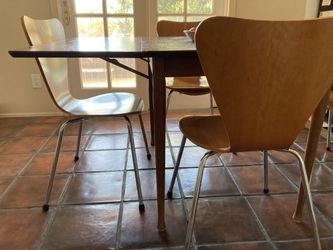 Mid-Century Modern Walnut 60" Drop Leaf Dining Table by H P Browning