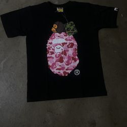 Black Bape Tee Pink Face