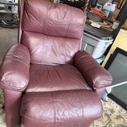 Burgundy Leather Recliner Chair