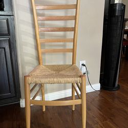 One Vintage Ladder Back Dining Chair - Rush seat