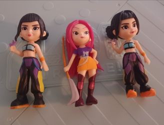 Set of 3 Mini Fashion Girl Figures