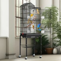 62 Inch Black Birdcage New