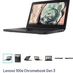 Lenovo 100e Chromebook Gen 3 82UY0000US 11.6" Chromebook - HD - 1366 x 768 - Intel Celeron N4500 Dual-core (2 Core) 1.10 GHz - 4 GB Total RAM - 4 GB O