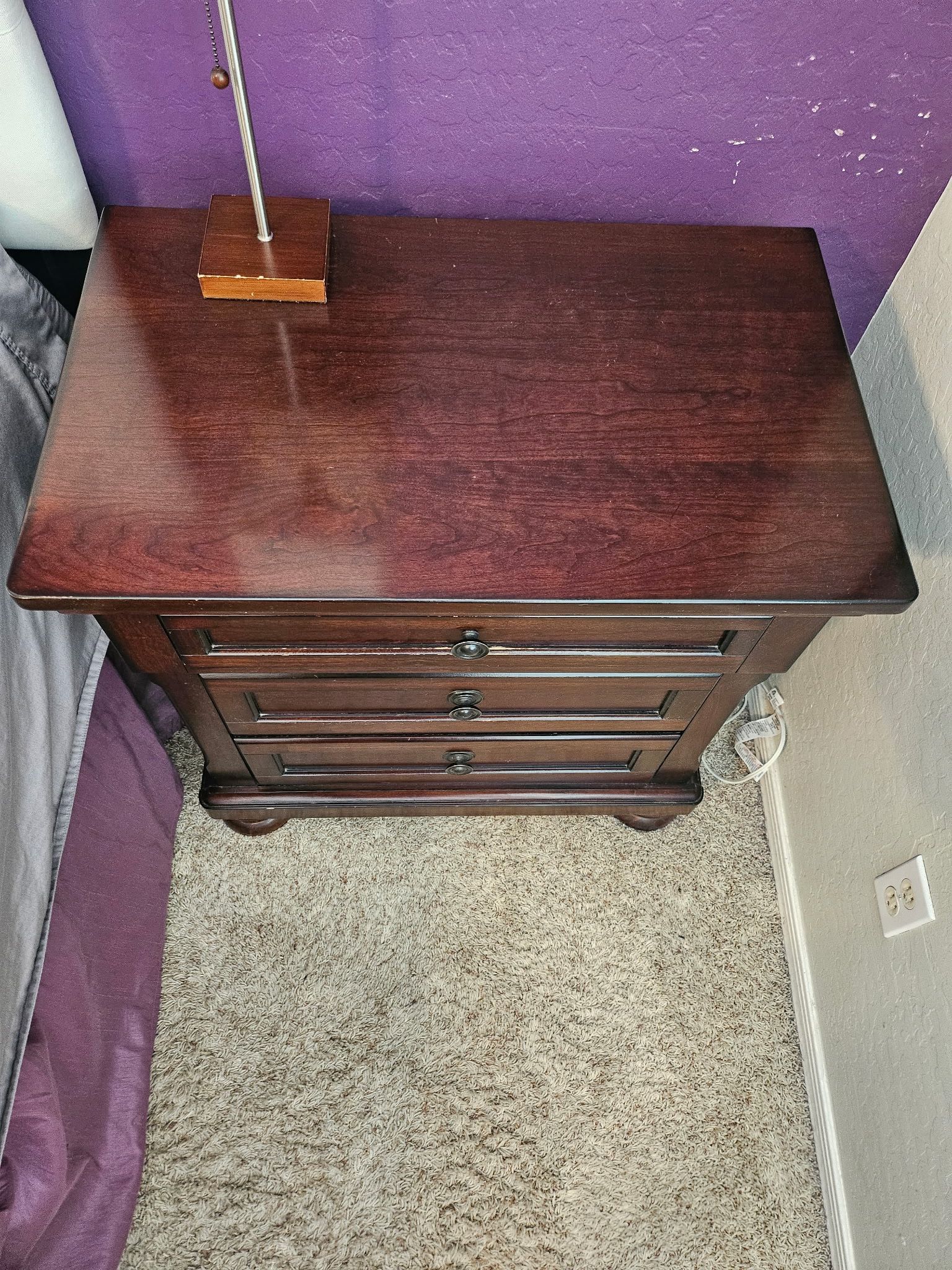 Ashley Porter 3 Drawer Nighstand.  Set of two for $400. Also, matching 7 drawer dresser with mirror available. Details and dimensions in photos. 