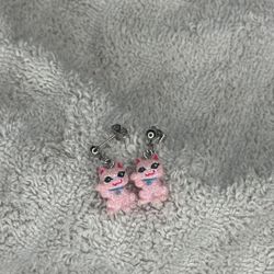 Claire’s Vintage Pink Cat Earrings