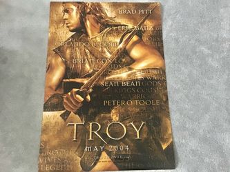 2004 Original TROY Movie Promo Poster Starring Brad Pitt