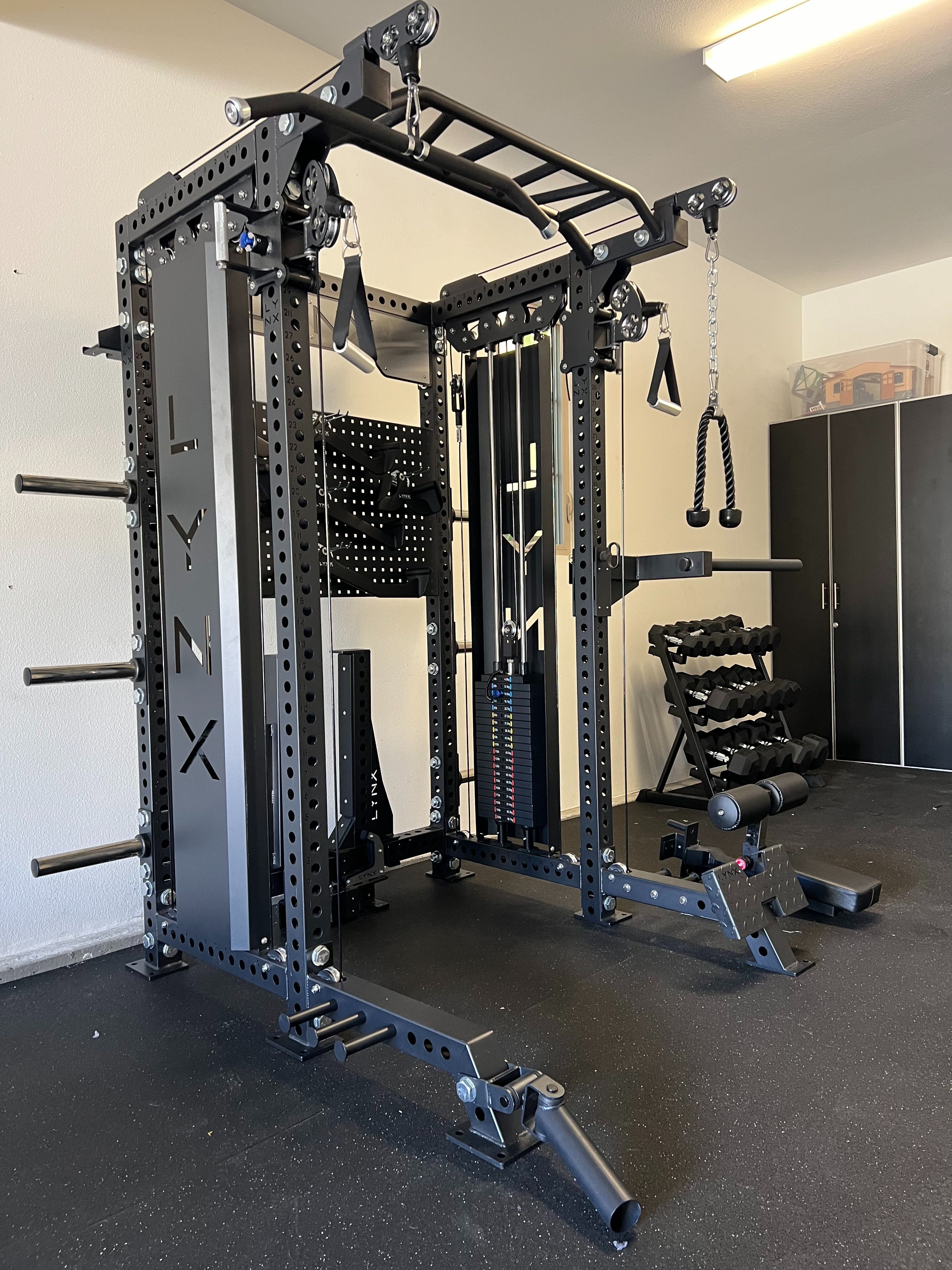 2in1 Pro Series - All in One Home Commercial Gym - Dual Cable Machine - Squat Rack - Bench Press - (Weights Fitness Exercise)