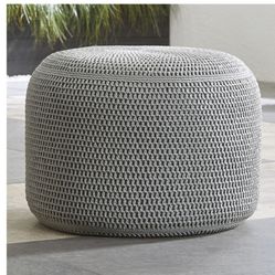 Crate and Barrel Outdoor Grey Pouf