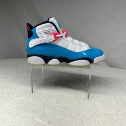 Air Jordan 6 Rlngs Grade School South Beach Speckle Blue Green Red Ck0031-100 Cyber Size 6