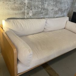 Wood framed sofa