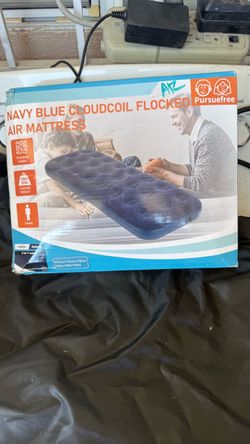 Pursuefree Navy Blue Flocked Air Mattress