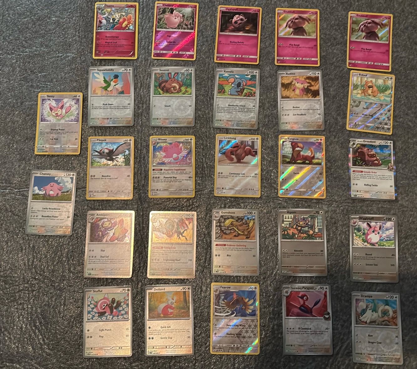 27 fairy & normal Pokémon cards