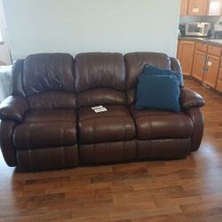 Leather Couch W/reclining Ends