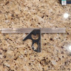 Vintage Black Metal Adjustable Right Angle Square Tool