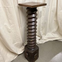 Antique Wooden Wine Press Sculptural Display Stand Pillar