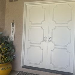  Elegant Double Entry Door Solid Wood, Classic Panel Design