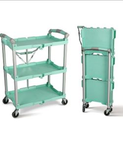 Olympia Tools Folding Utility Cart 3-Tier – New Portable Rolling Cart