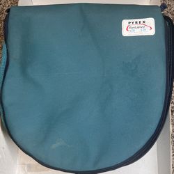 Vintage Pyrex Portables 7404-S Insulated Green Carrying Round Case (Bag Only)