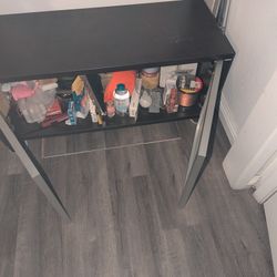 2x Sleek Black-brown Storage Cabinet Frosted Glass