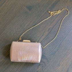 Elegant Pink Clutch with Gold Chain