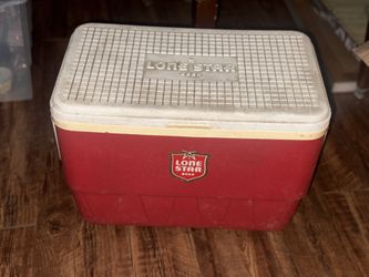 Vtg Vintage Lone Star Beer Cooler – Red & White – Hard to Find