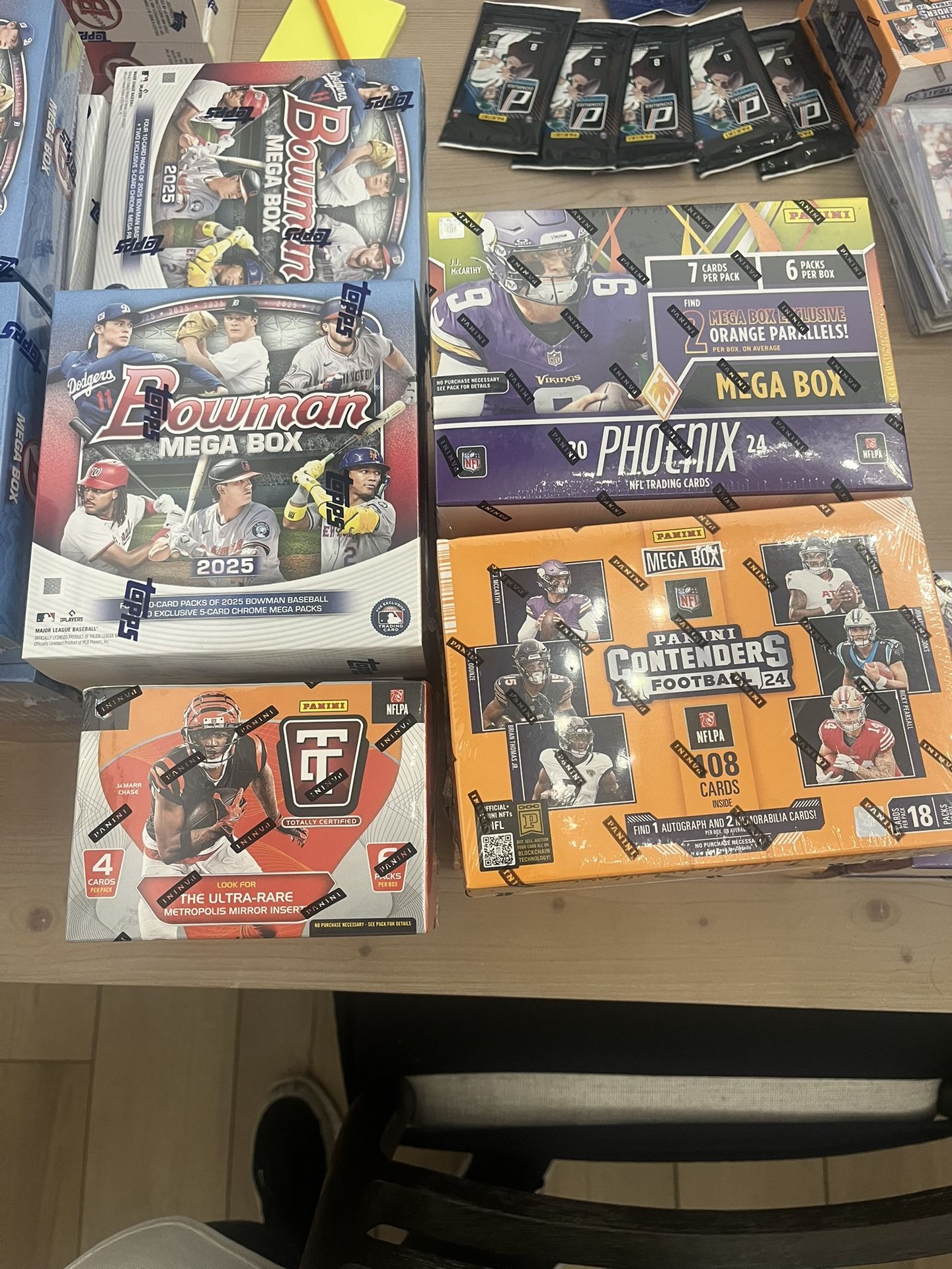 Football baseball cards, sealed Boxes sports cards