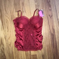 NEW with tags Blush lingerie Promise Me red Corset size MEDIUM