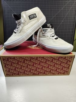VANS white suede half cabs