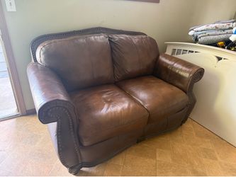 Leather loveseat couch