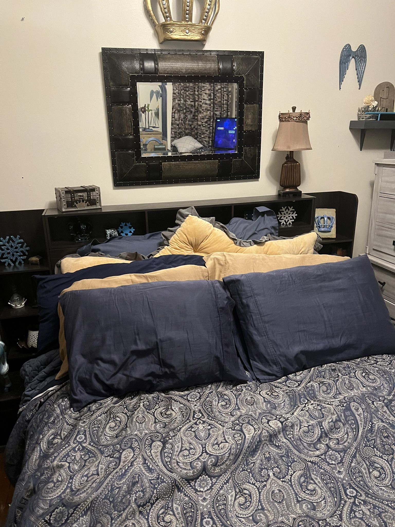 Storage Bed With Charging Stations, Bookshelves, And LED Lighting