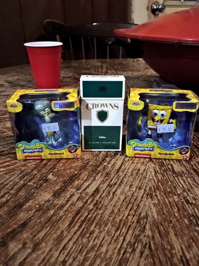 Metalfigs Die Cast SpongeBob SquarePants And Squidward Sealed In Boxes