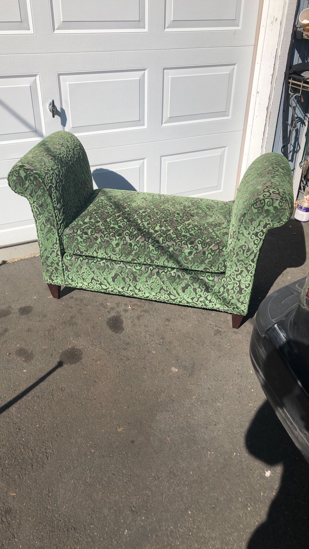 Mid century modern bench upholstered USA