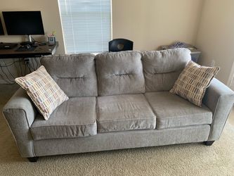 Couch (gray - 3 seats with 2 pillows)