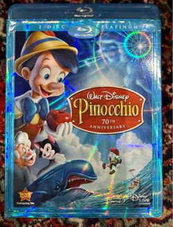 WALT DISNEY PINOCCHIO  70TH ANNIVERSARY BLUE-RAY PLATINUM DISC.