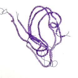 3 Strands Of Amethyst Beads