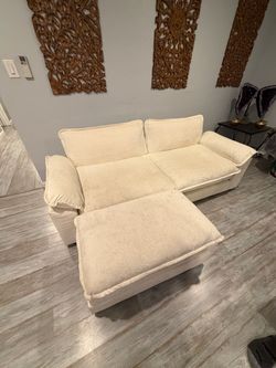 White chenille Sofa