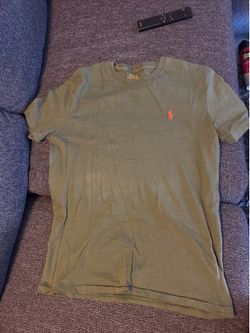 Polo Ralph Lauren Men’s Olive Green Crew Neck T-Shirt Red Pony Logo Size Small