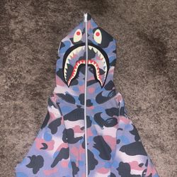Bape Hoodie Grid Camo Shard Full Zip Purple 